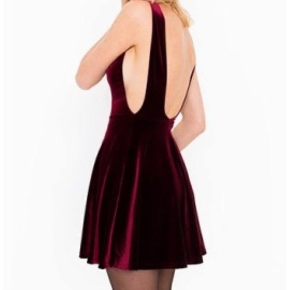 SOLD-AA Green Velvet Skater Dress - Picture 5 of 7